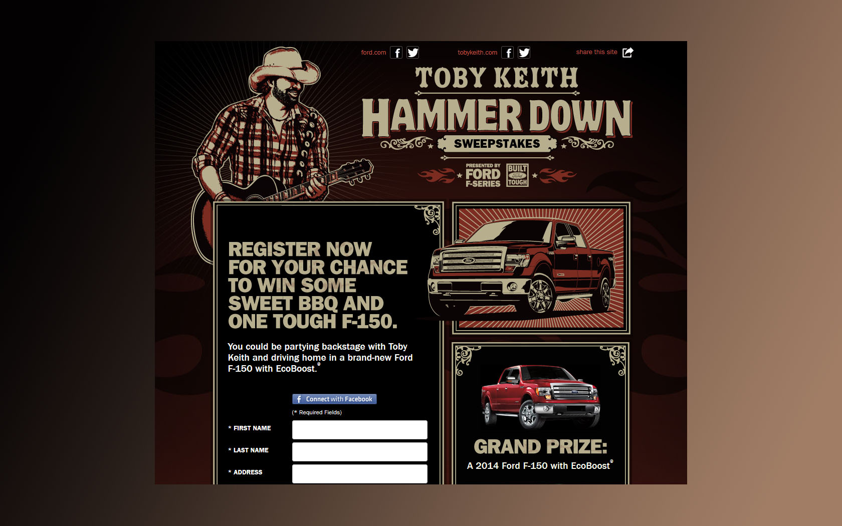 ford toby keith sweepstakes