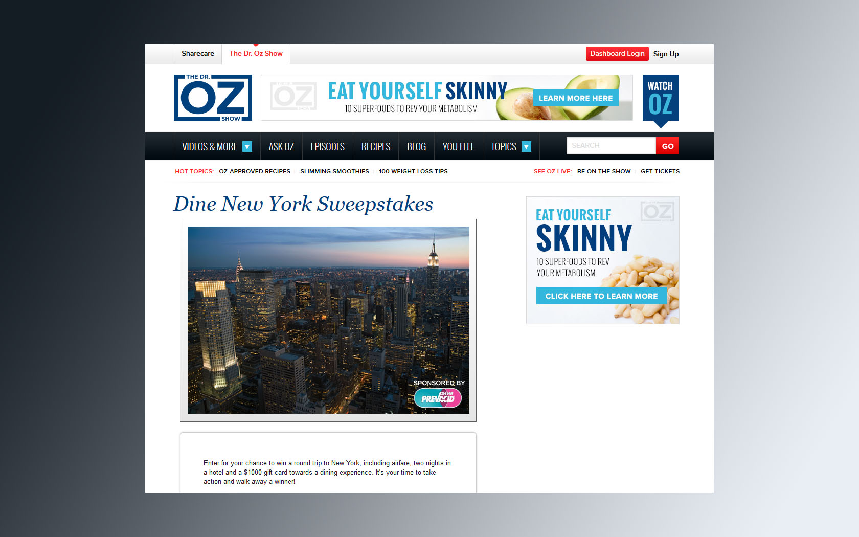 dine new york sweepstakes