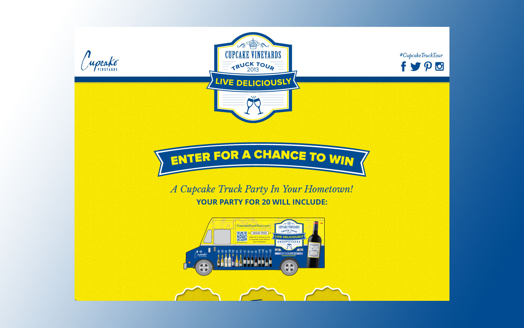 cupcake vineyards truck tour sweepstakes