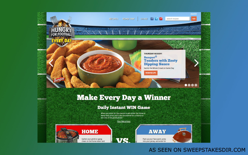 Hungry for Football Instant Win Game