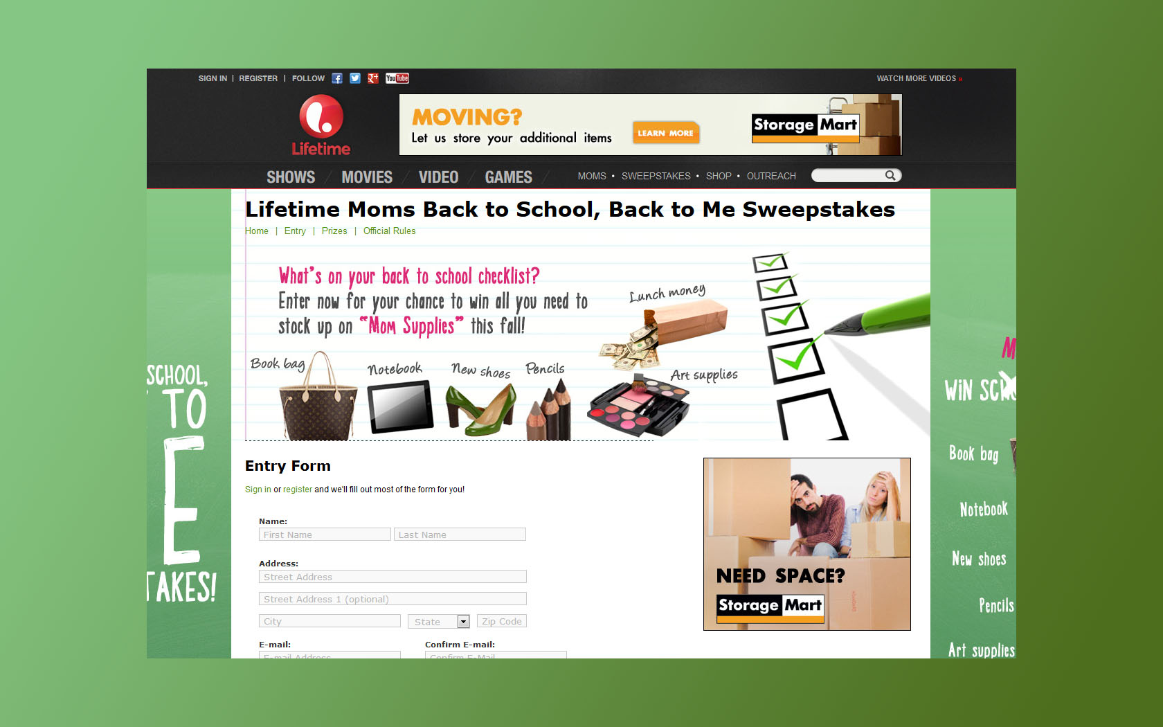 lifetime moms sweepstakes