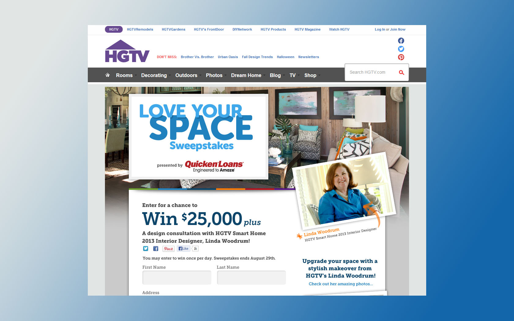 love your space sweepstakes