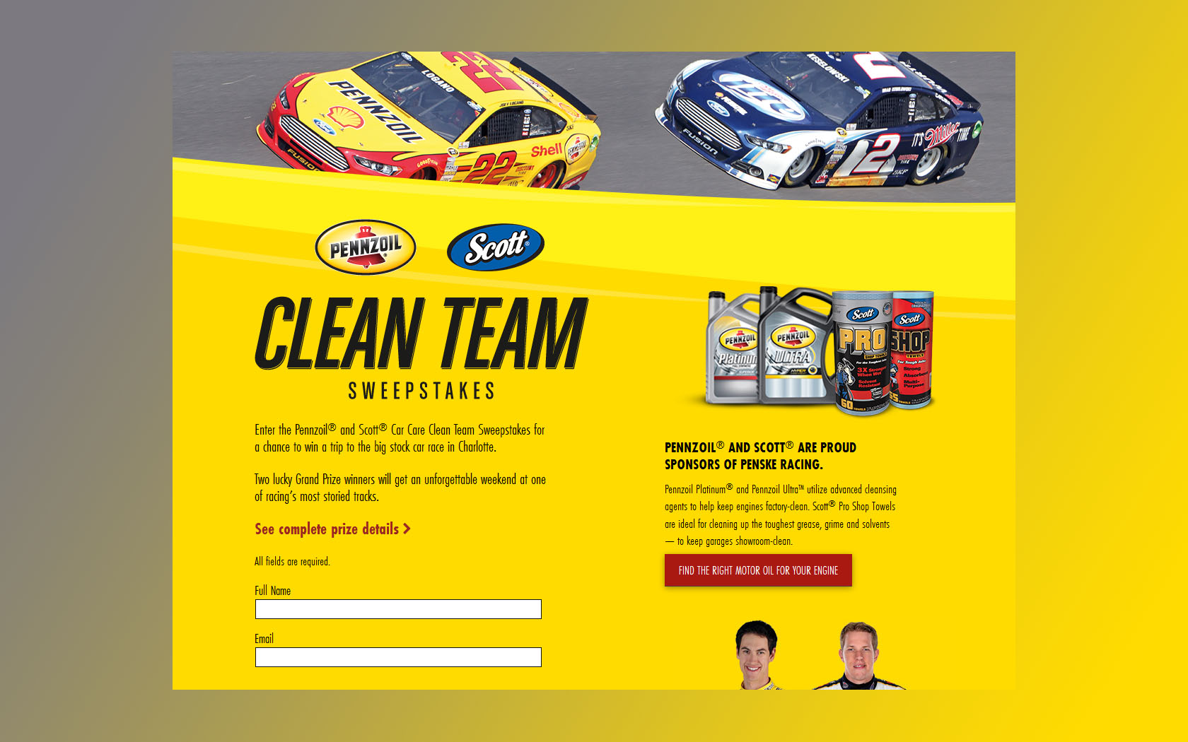 pennzoil sweepstakes