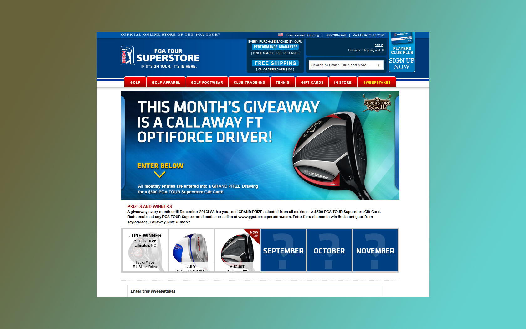 pga tour superstore sweepstakes