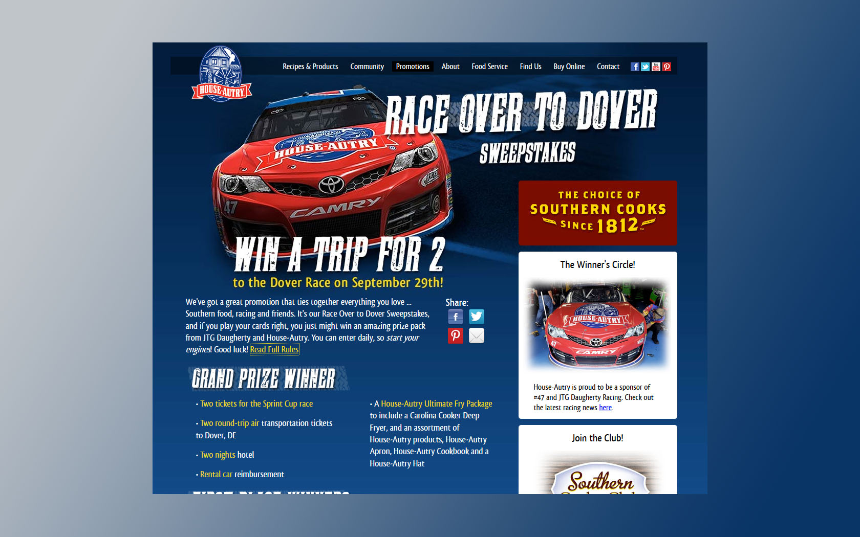race over to dover sweepstakes