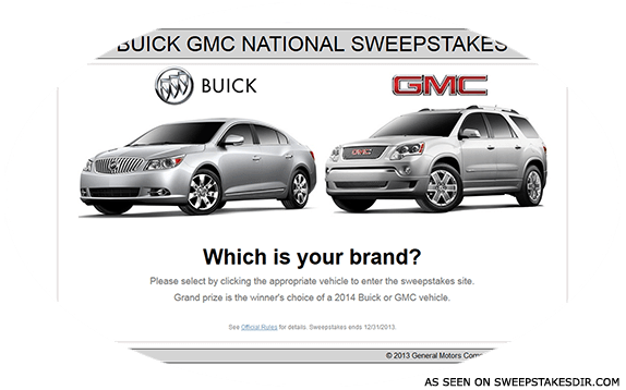 buick gmc of your choice sweepstakes