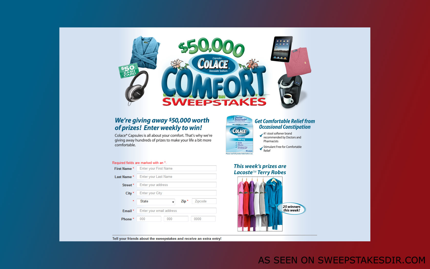colace sweepstakes