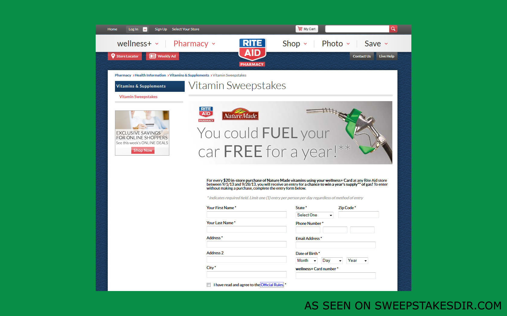 free gas sweepstakes