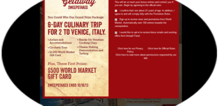gourmet getaway sweepstakes