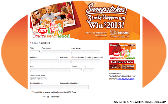iga sweepstakes