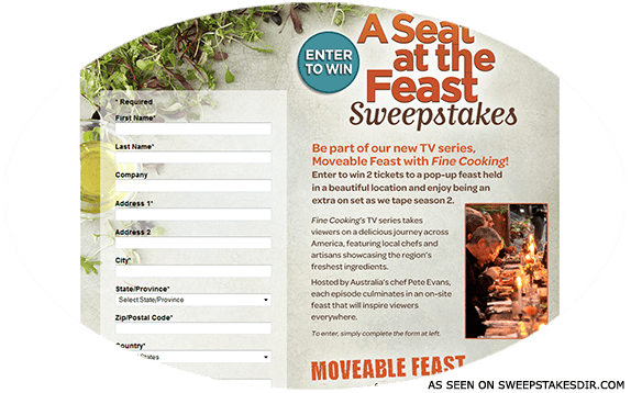 a seat at the feast sweepstakes