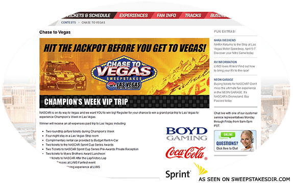 chase to vegas sweepstakes