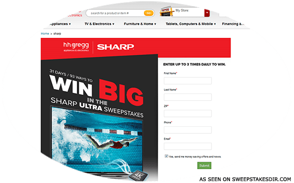 gregg sharp aquos sweepstakes