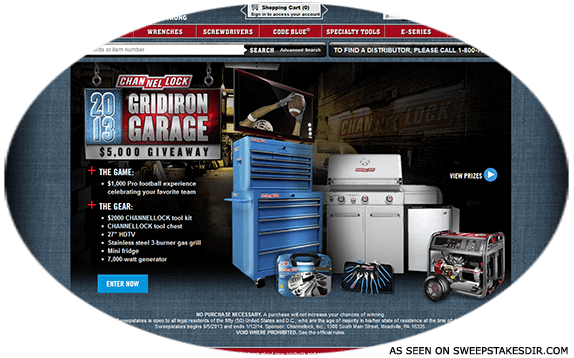 gridiron garage sweepstakes