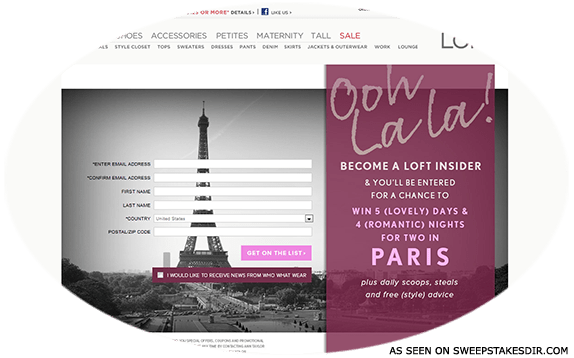 loft insider sweepstakes