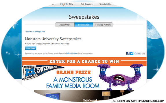 monsters university sweepstakes