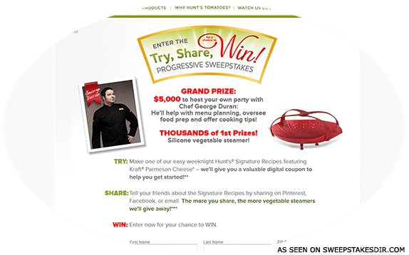 progressive sweepstakes