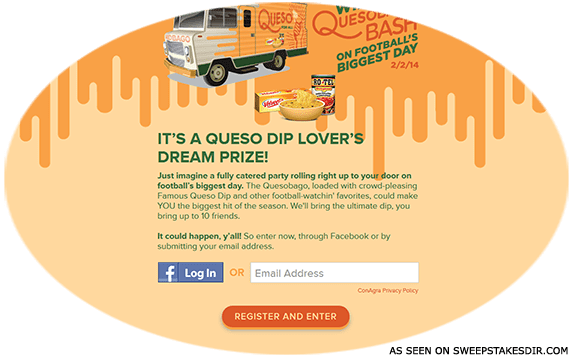 quesco dip lovers sweepstakes