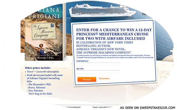 supreme macaroni company sweepstakes