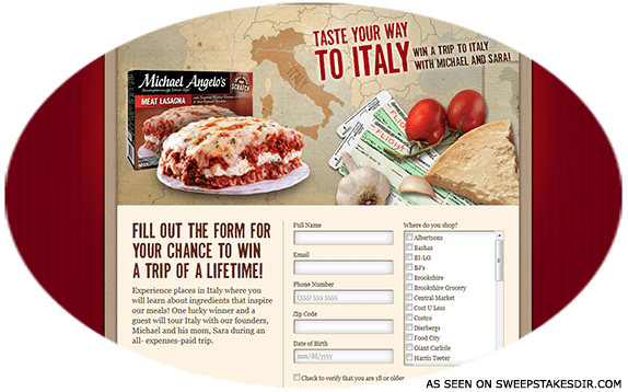 taste your way to italy promotion