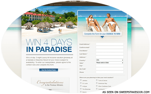 the sandals and beaches giveaway q4
