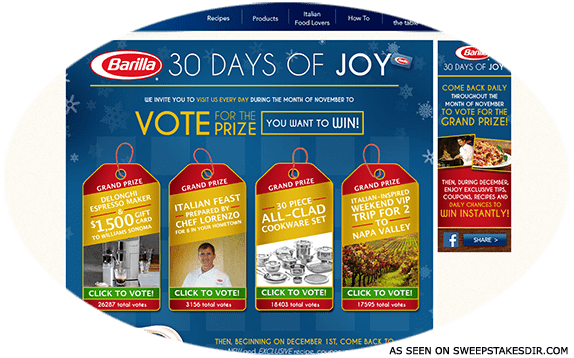 barilla sweepstakes