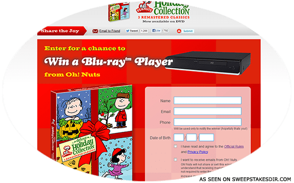 blu ray player sweepstakes