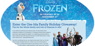 disney frozen sweepstakes