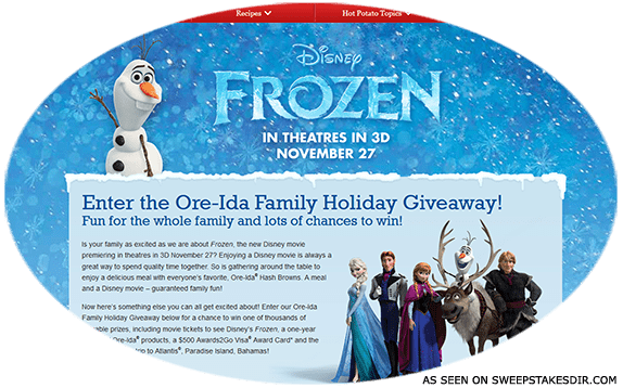 disney frozen sweepstakes