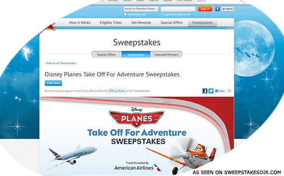 disney planes take off for adventure sweepstakes