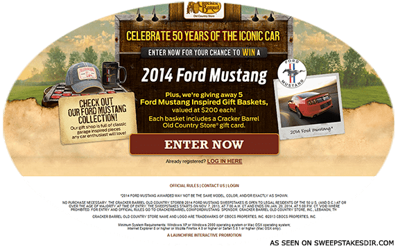 ford mustang sweepstakes