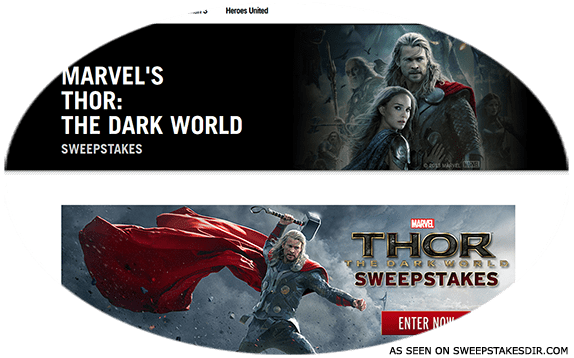 marvels thor the dark world sweepstakes