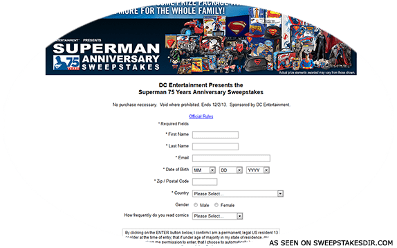 superman sweepstakes