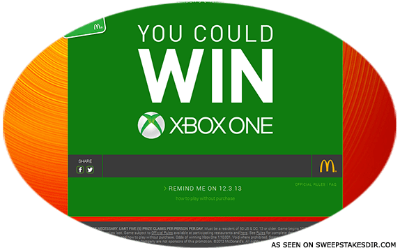 mcdonalds one hot holiday instant win game