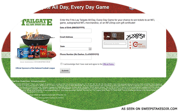 nfl tailgate instant win