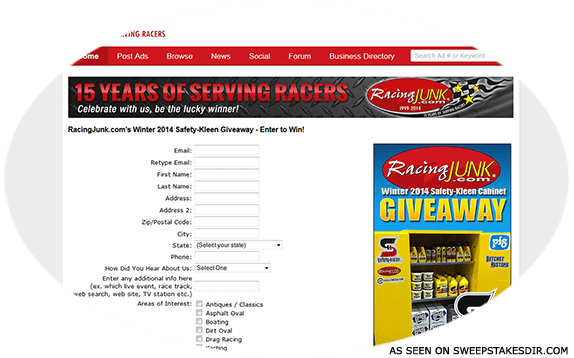 racing junk sweepstakes