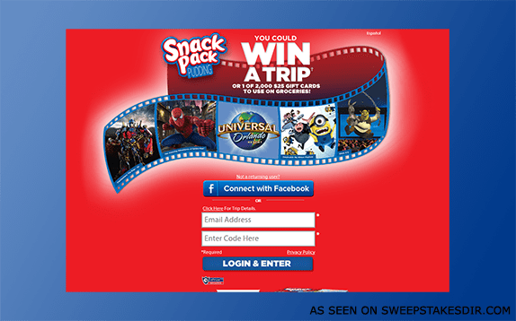 snack pack sweepstakes