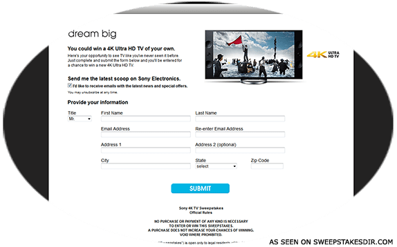 sony 4k sweepstakes