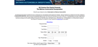 batman sweepstakes