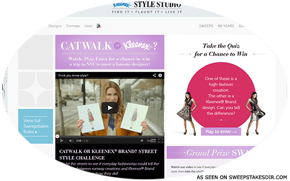 catwalk or kleenex sweepstakes