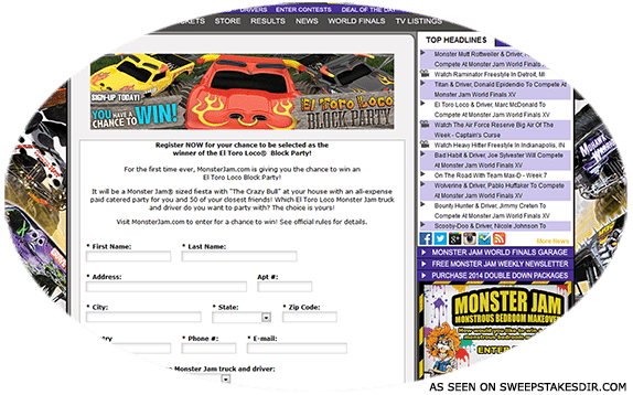 el toro loco block party sweepstakes