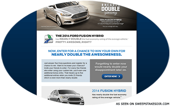 ford fusion giveaway