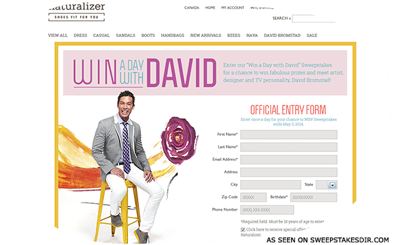 win a day with david sweepstakes