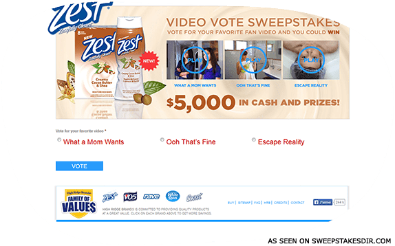 zest sweepstakes