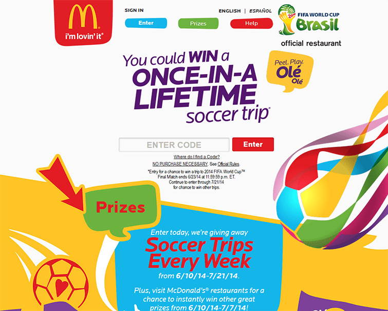 fifa mcdonalds sweepstakes