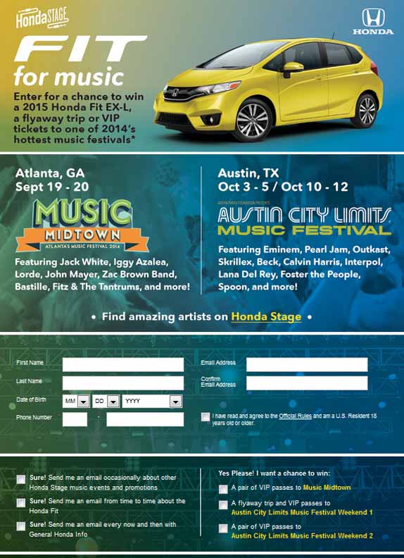 honda fit for music