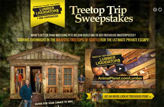 treetop trip sweepstakes