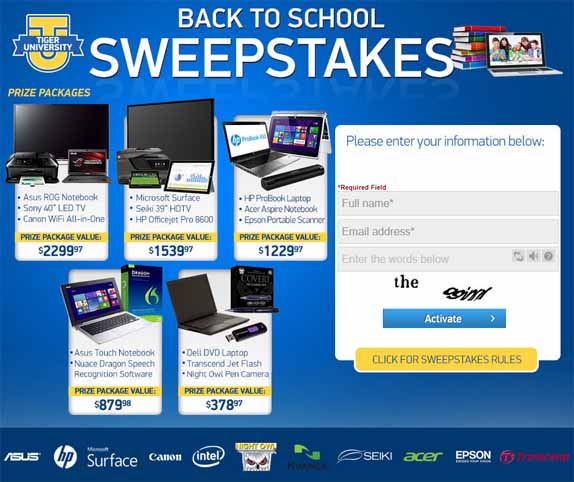 tigerdirect sweepstakes