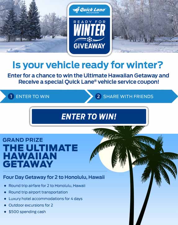 quick lane winter giveaway
