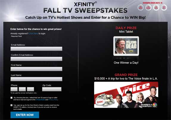 xfinity fall tv